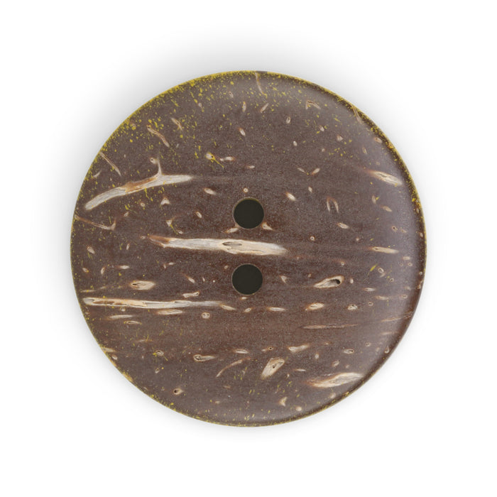 Sustainable Coconut Round Button, 30mm, Mustard