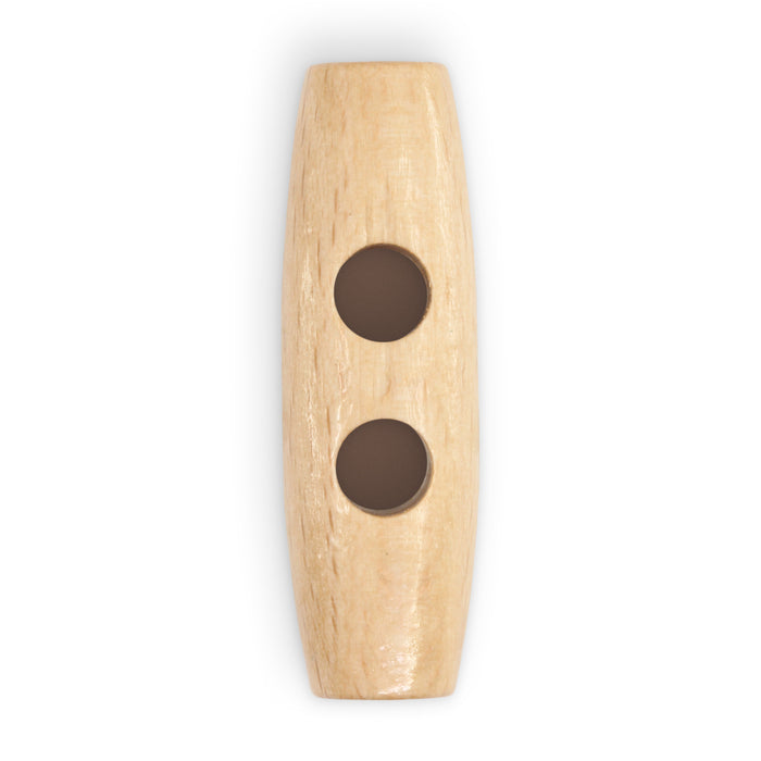Sustainable Wood Toggle Button, 41mm, Natural