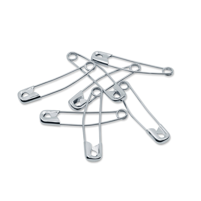 1-1/2" Curved Safety Pins, Nickel, 40 pc
