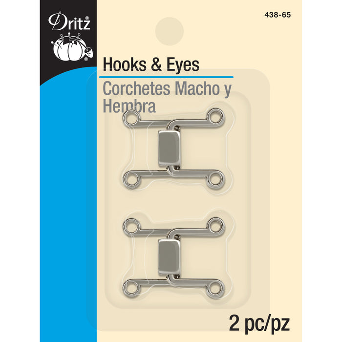 Hooks & Eyes, 2 Sets, Nickel