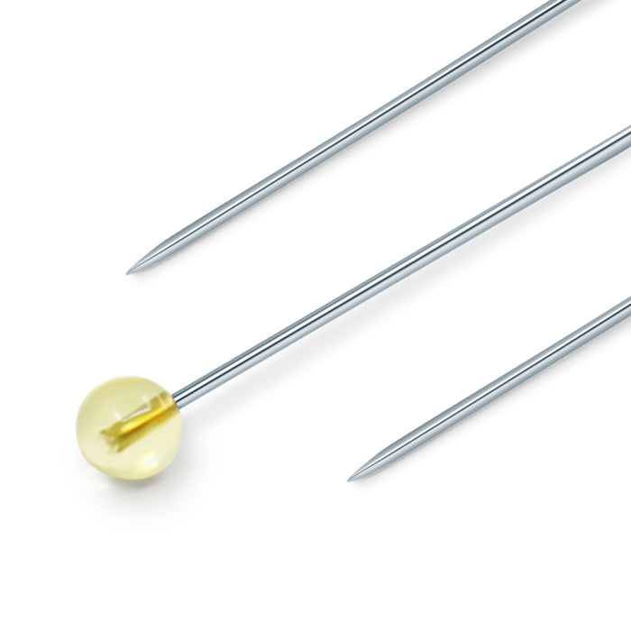 Clover Glass Head Pins - #22 - 1 3/8 x 0.015 - 100/Pack - Blue & Yellow -  WAWAK Sewing Supplies