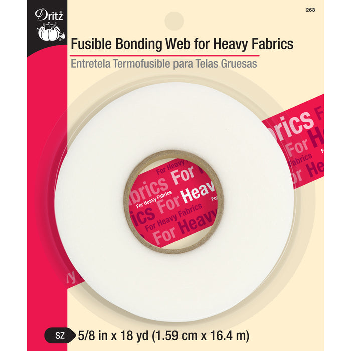 5/8" Fusible Bonding Web for Heavy Fabrics, White, 18 yd