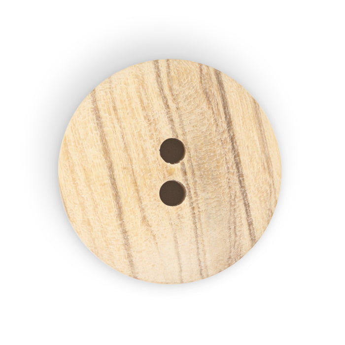 Sustainable Wood Round Button, 20mm, Beige, 3 pc