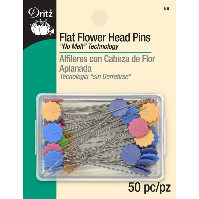Flat Flower Head Pins, Assorted, 50 pc
