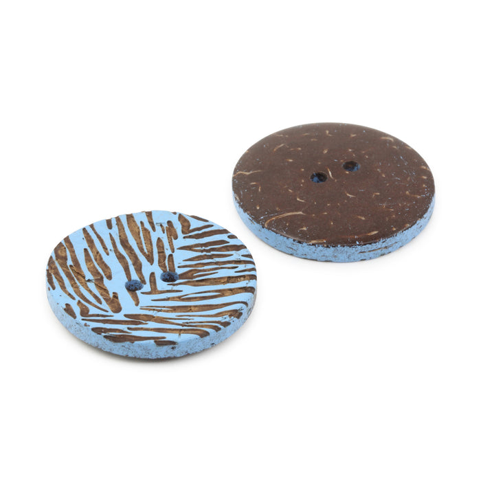 Sustainable Coconut Round Button, 23mm, Light Blue, 2 pc