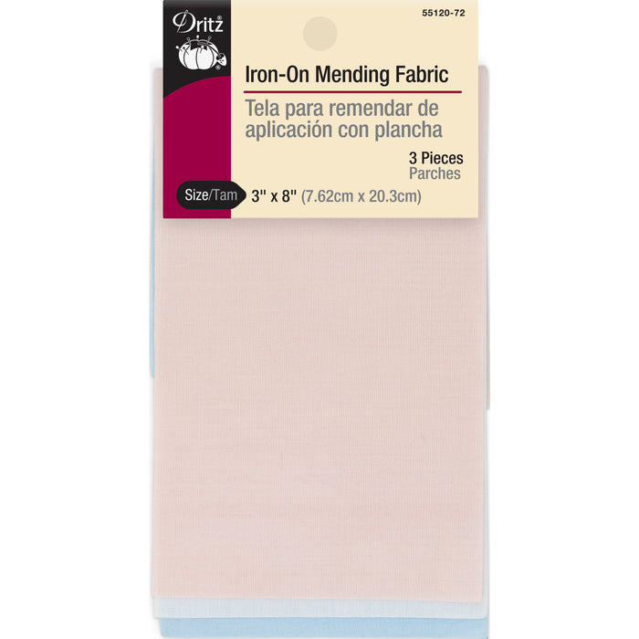 Iron-On Mending Fabric, 3" x 8", Pastel Colors