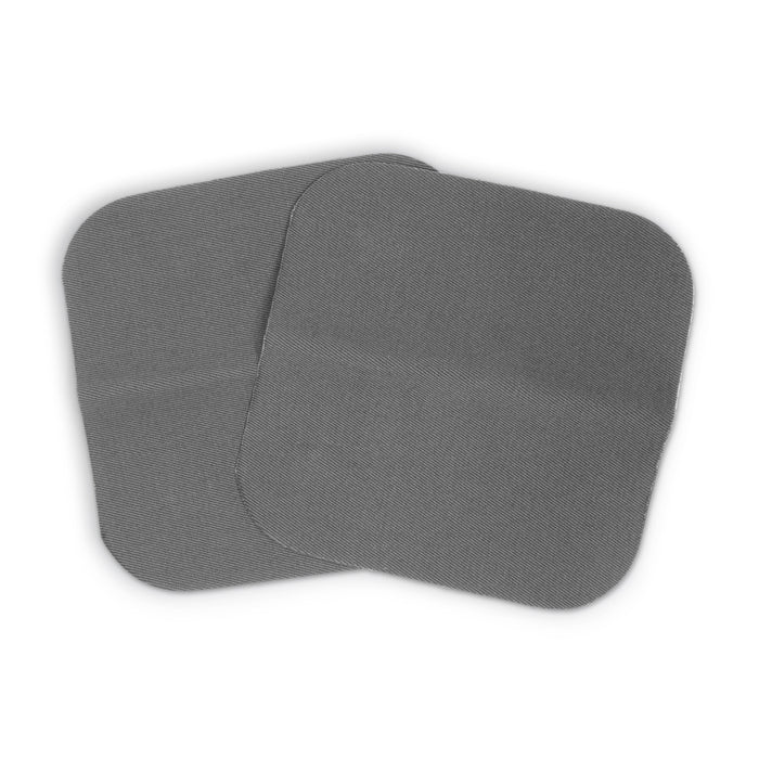 Twill Iron-On Patches, 5" x 5", 2 pc, Gray