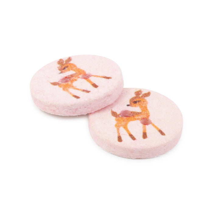 Recycled Cotton Deer Button, 15mm, Light Pink, 3 pc