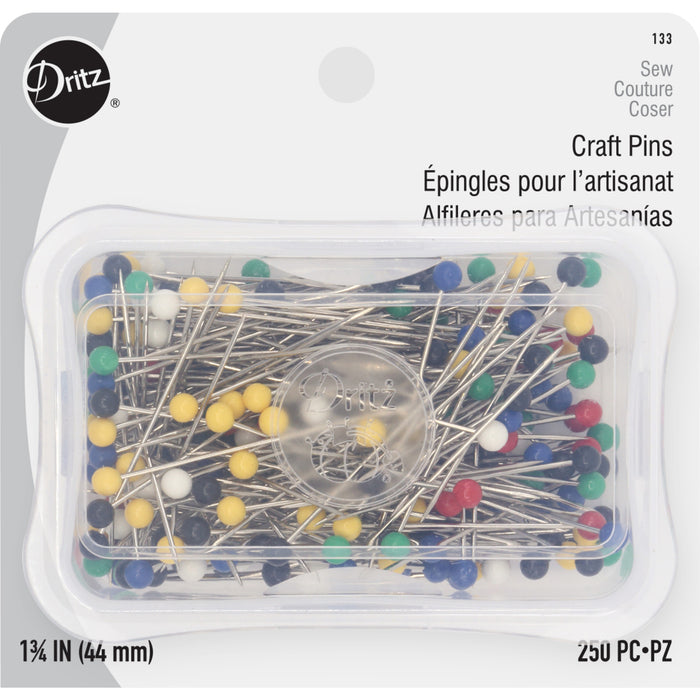 1-3/4" Craft Pins, Assorted, 250 pc