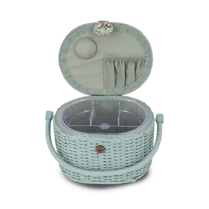 Oval Weaved Sewing Basket, Small