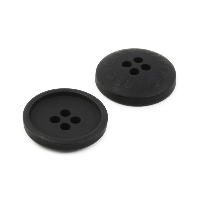 Recycled Paper Round Button, 18mm, Black, 3 pc