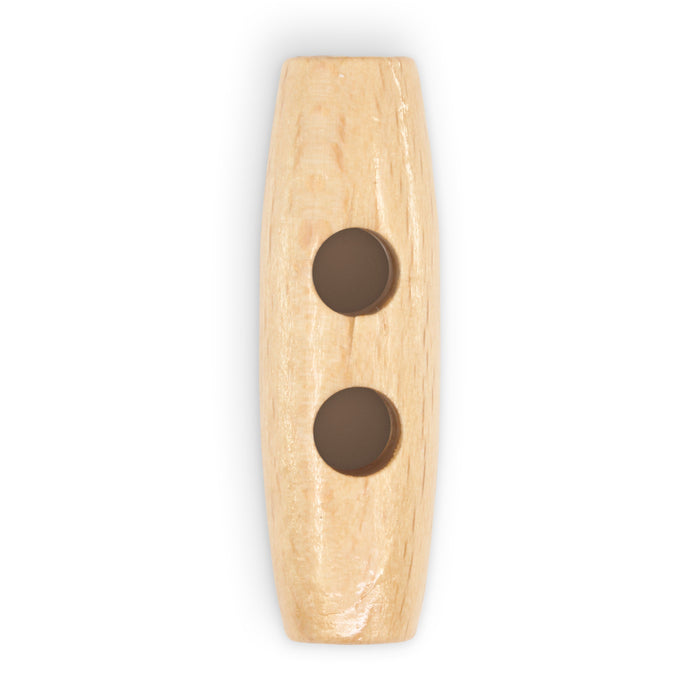 Sustainable Wood Toggle Button, 41mm, Natural