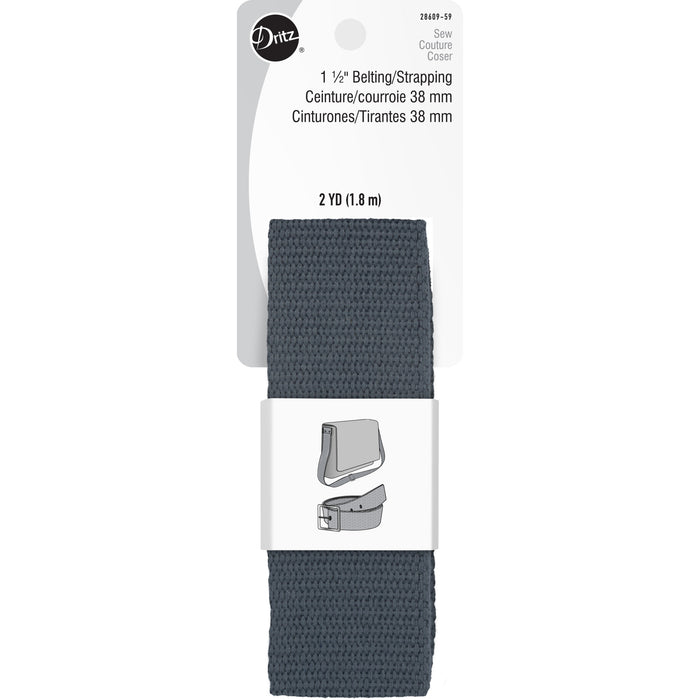 1-1/2" Polyester Belting & Strapping, Charcoal, 2 yd
