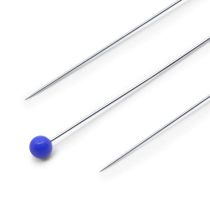 1-3/8" Ultra-Fine Glass Head Pins, Blue, 150 pc