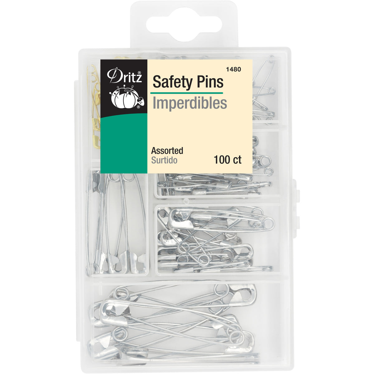 Safety Pins & Storage Box, Assorted Sizes, 100 pc — Prym Consumer USA Inc.