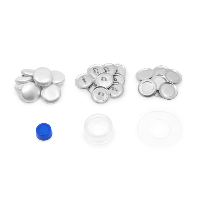 3/4" Craft Cover Button Kit, 18 Sets, Nickel