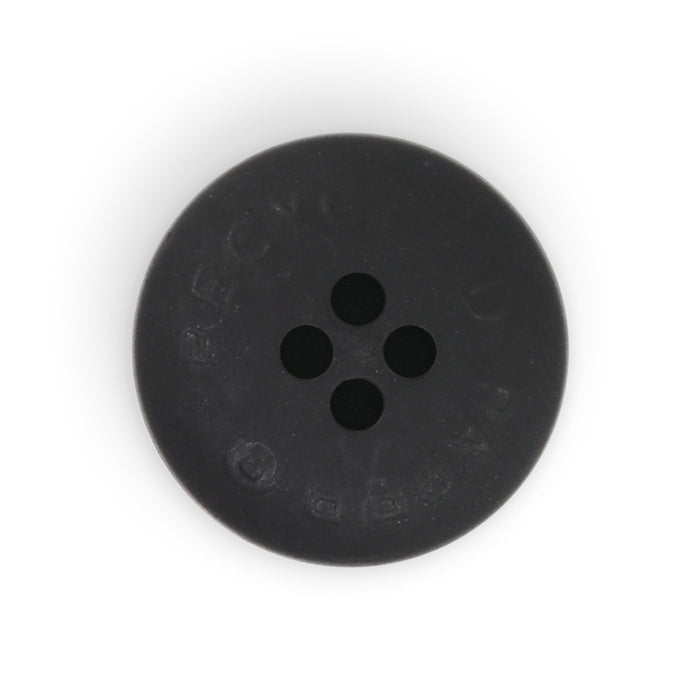 Recycled Paper Round Button, 18mm, Black, 3 pc