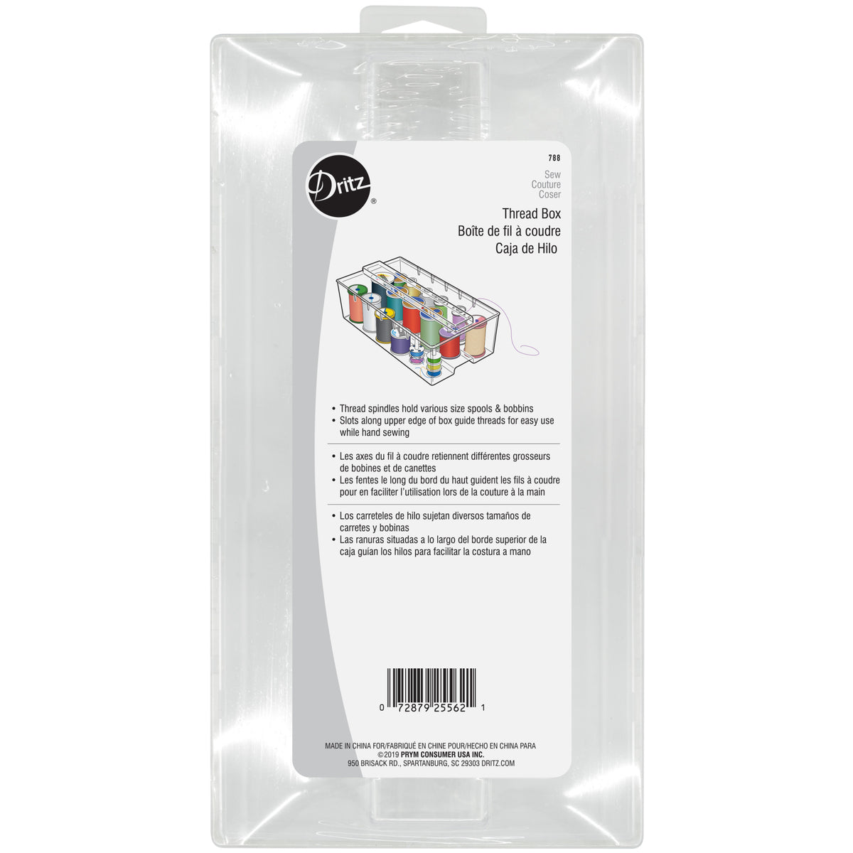 Thread Box for Spools and Bobbins, Clear — Prym Consumer USA Inc.