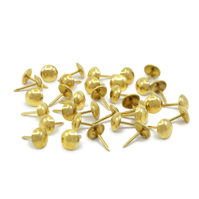 3/8" Smooth Decorative Nails, Brass, 36 pc