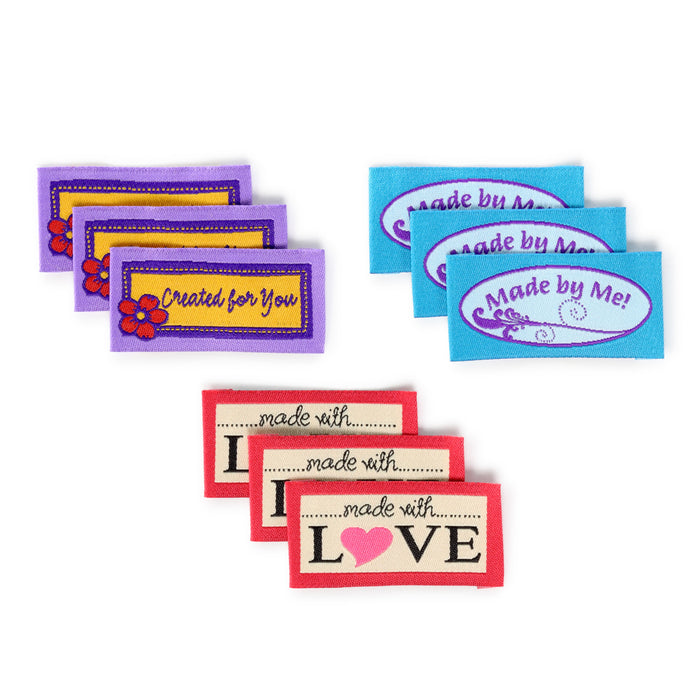 Sew-on Woven Quilt Labels, Assorted, 9 pc