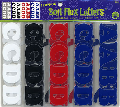 Soft Flex Iron-on Letters, 20 Sheets, Assorted