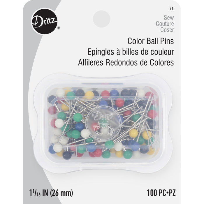 1-1/16" Color Ball Pins, Assorted, 100 pc