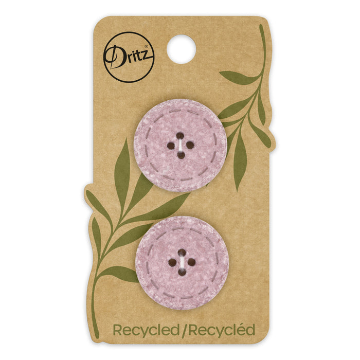 Recycled Cotton Round Stitch Button, 25mm, Mauve, 2 pc — Prym