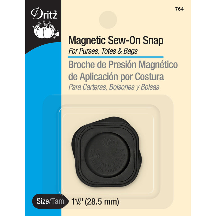 Magnetic Square Sew-On Snap, 1 Set, Black