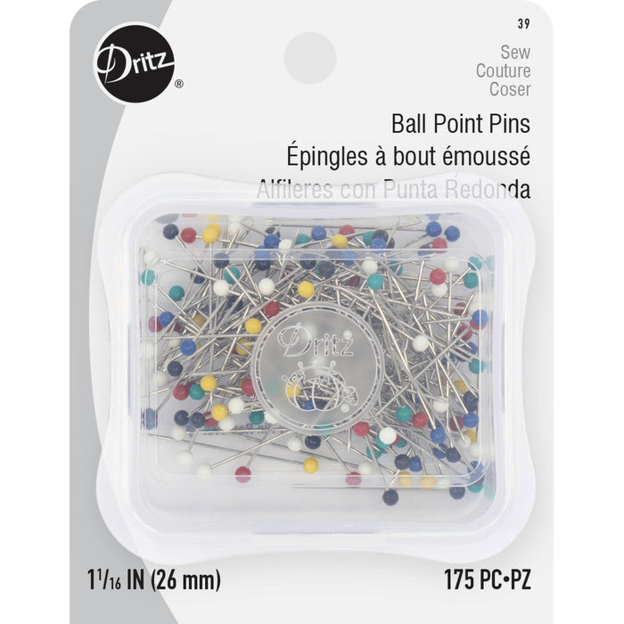 1-1/16" Ball Point Pins, Assorted, 175 pc