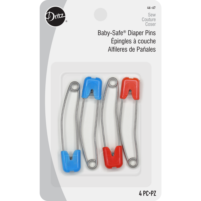 Bright Baby-Safe Diaper Pins, 4 Count, Assorted Colors