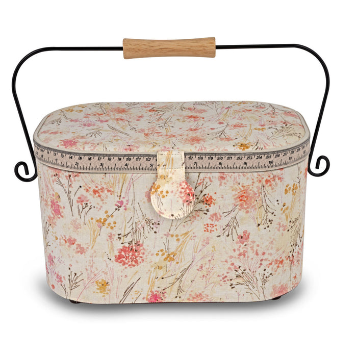 Oval Sewing Basket with Metal Handle, Large