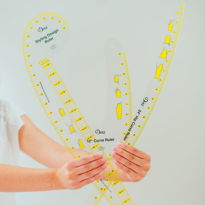 Design Ruler Trio, 3 Sewing Rulers, Clear — Prym Consumer USA Inc.