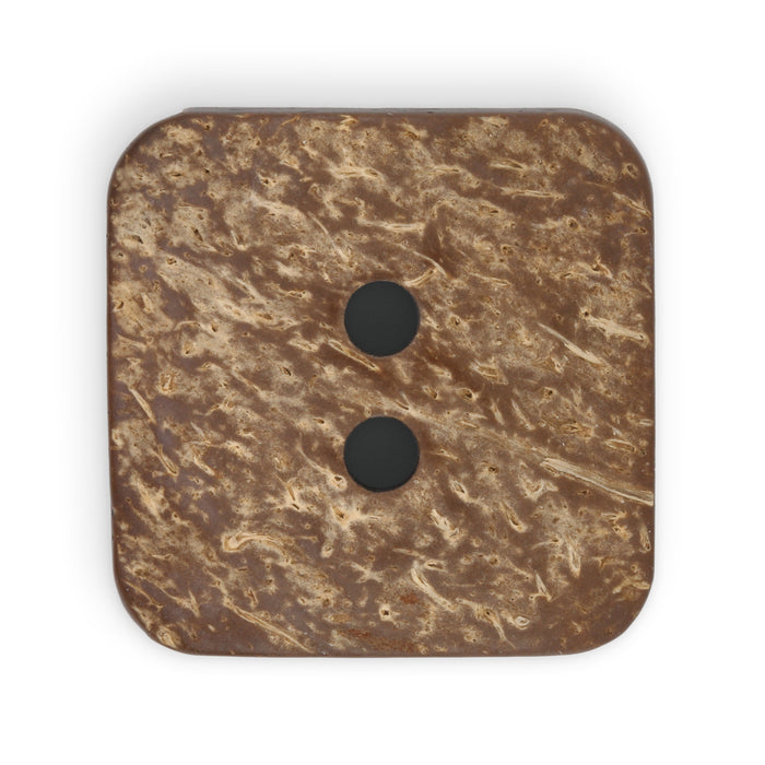Sustainable Coconut Square Button, 35mm, Black