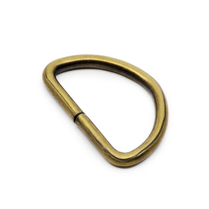 1" D-Rings, Antique Brass, 4 pc