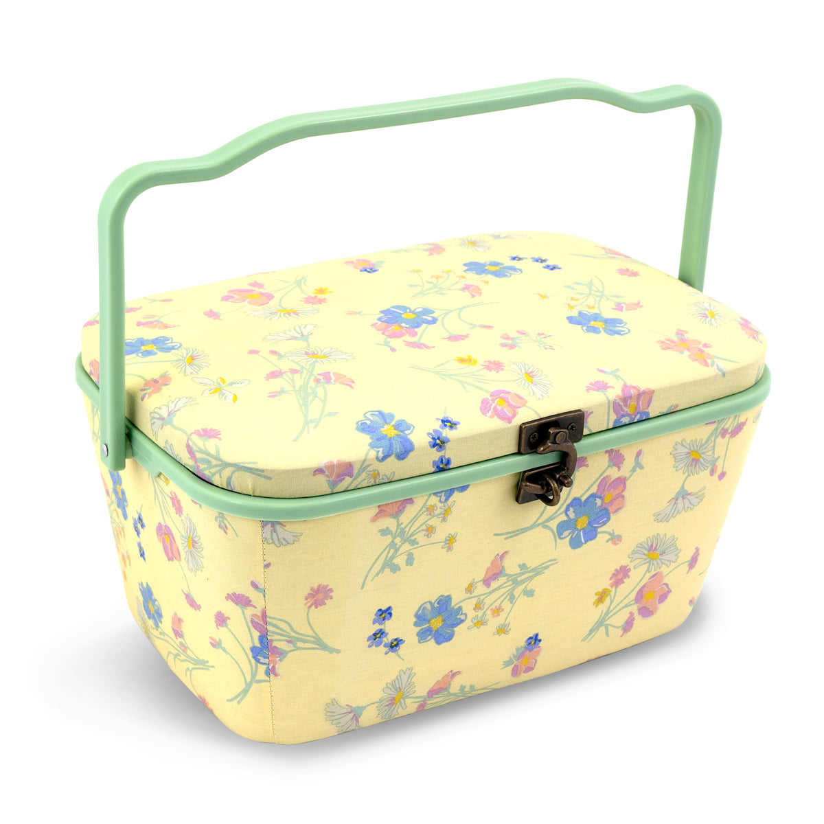 Oval Sewing Basket, Large, Yellow Floral — Prym Consumer USA Inc.