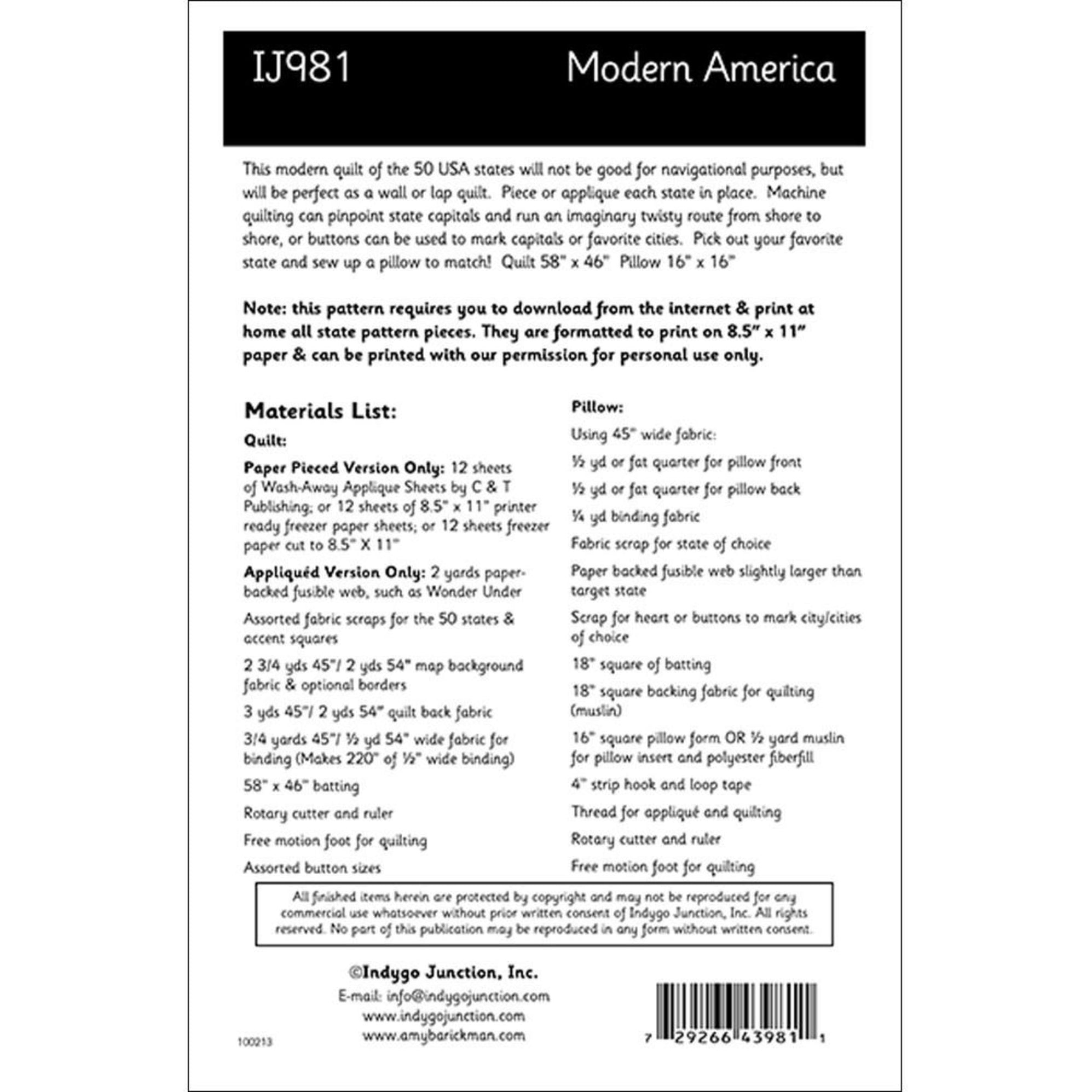 Modern America Quilt Pattern, Shippable — Prym Consumer USA Inc.