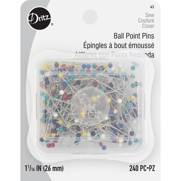 1-1/16" Ball Point Pins, Assorted, 240 pc