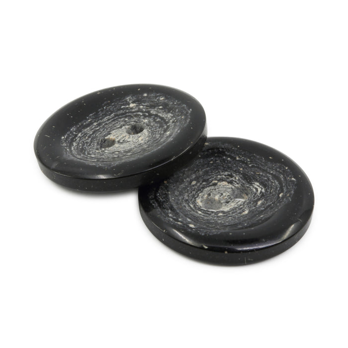 Recycled Hemp Round Button, 20mm, Black, 3 pc