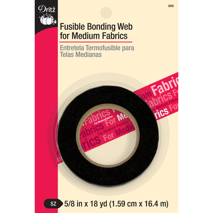 5/8" Fusible Bonding Web for Medium Fabrics, Black, 18 yd