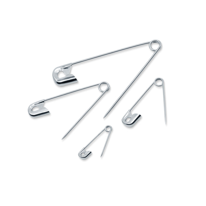Safety Pins, Assorted Sizes, Nickel, 100 pc