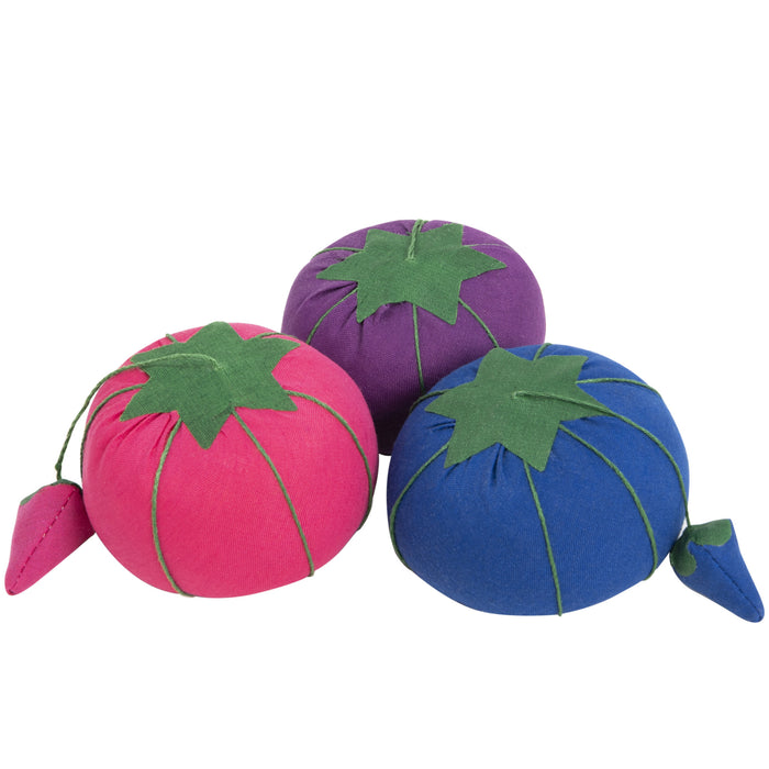 2-3/4" Tomato Pin Cushion with Strawberry Emery, Assorted Colors