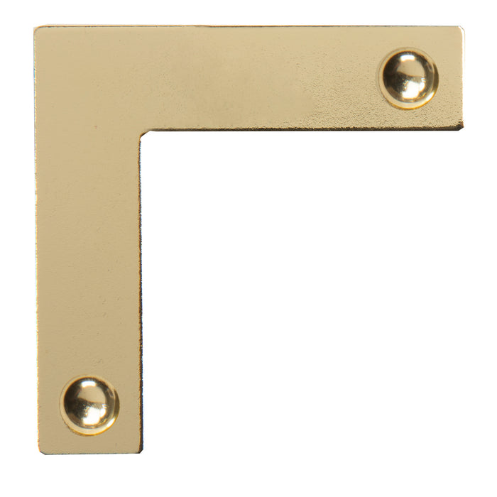 Smooth Campaign Hardware Corners, Small, Brass, 4 pc