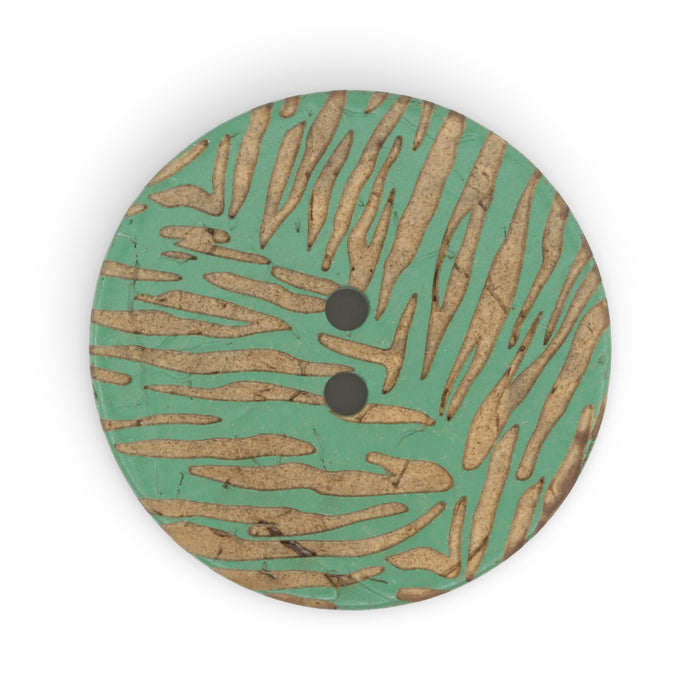 Sustainable Coconut Round Button, 30mm, Dark Green