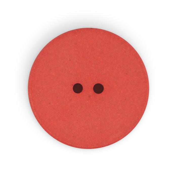 Recycled Hemp Round Floral Button, 28mm, Red