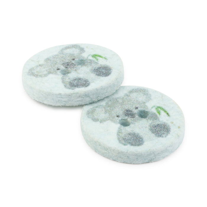 Recycled Cotton Koala Button, 18mm, Light Blue, 3 pc