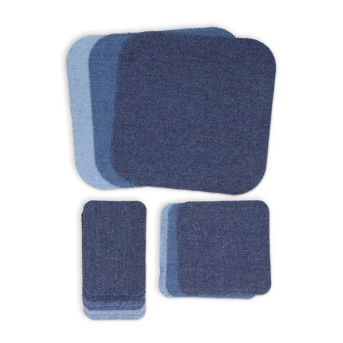 Denim Iron-On Patches, Assorted, 12 pc