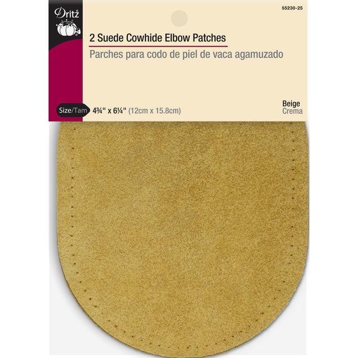 Suede Cowhide Elbow Patches, 2 pc, Beige