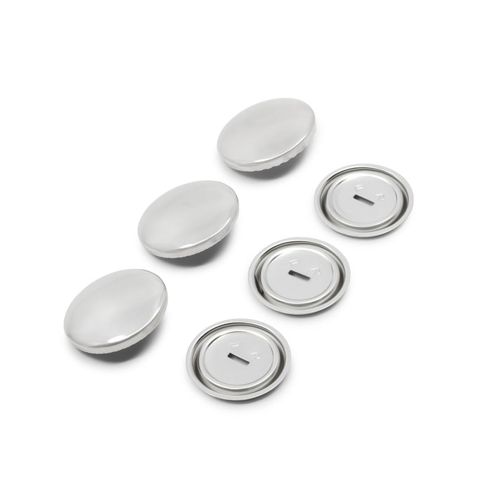 1-1/8" Half Ball Cover Buttons, 3 pc, Nickel