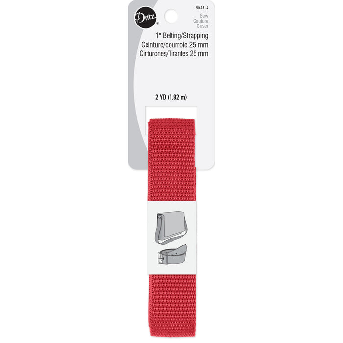 1" Polypro Belting & Strapping, Red, 2 yd