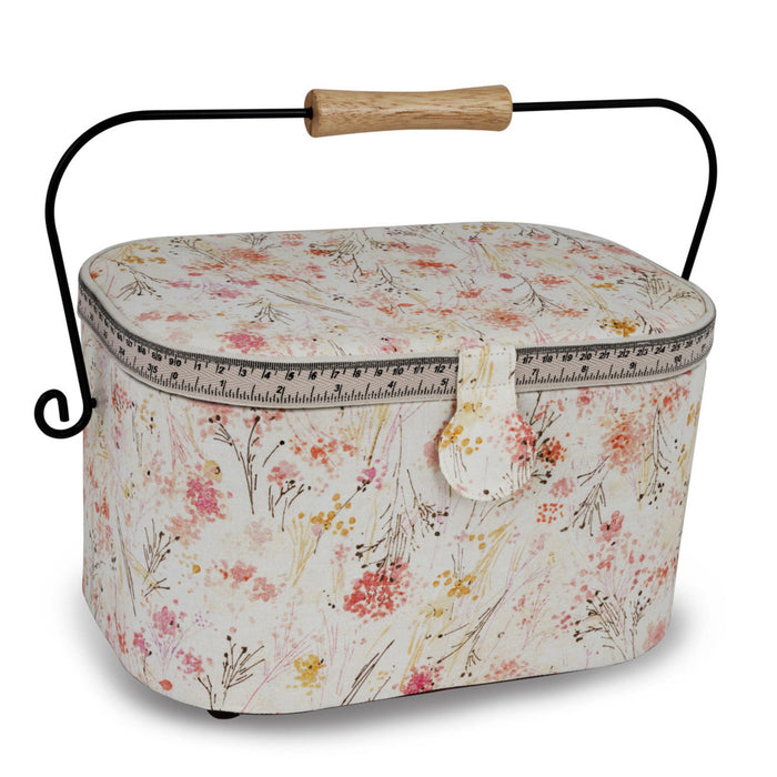 Oval Sewing Basket with Metal Handle, Large